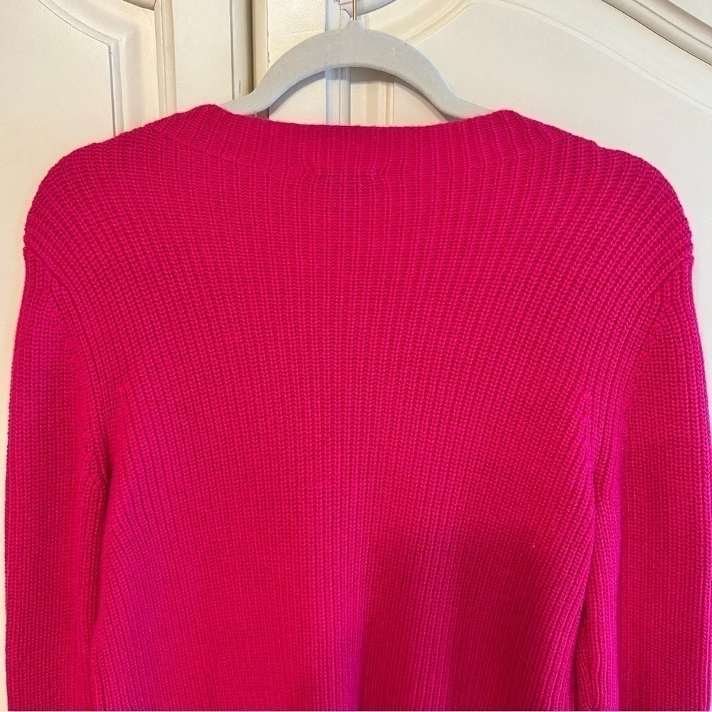 TALBOTS Cableknit Lamb’s Wool Sweater in Hot Pink, Size Small - Picture 8 of 8